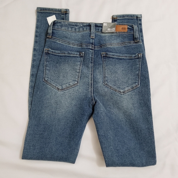 RSQ Curvy Womens High Rise Skinny Jeans Size 00/W23 Blue - Picture 5 of 9